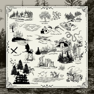 Op Taylor-tijdperken geïnspireerde fantasiekaart afdrukbare muurkunst | Sprookjesachtige Swiftie-kunstafdruk | Mystieke wanddecoratie | Directe DIGITALE download
