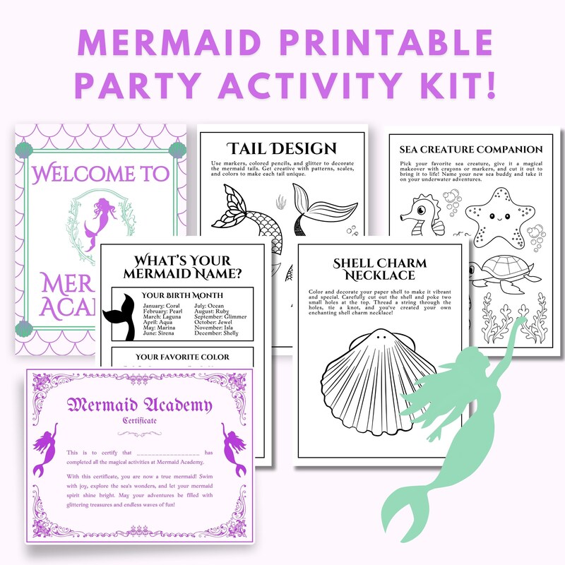 Mermaid Printable - Etsy
