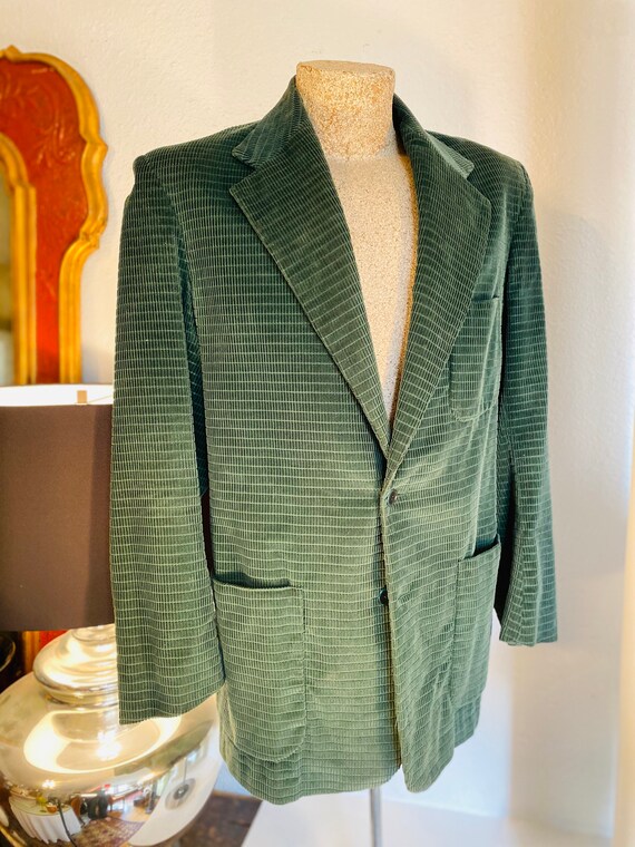 Vintage Town & Country Men's Green Corduroy-Check
