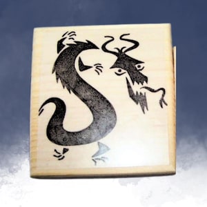 Asian Style Dragon New Mounted Rubber Stamp