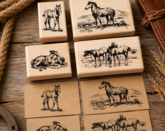 Horse Horses 4 Brand New Mounted Rubber Stamps