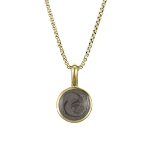Single Circle Setting Cremation Necklace in 14K Gold | Pet Ashes Memorial Jewelry