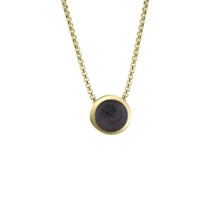 6mm Sliding Solitaire Cremation Necklace in 14K Gold | Pet Ashes Memorial Jewelry