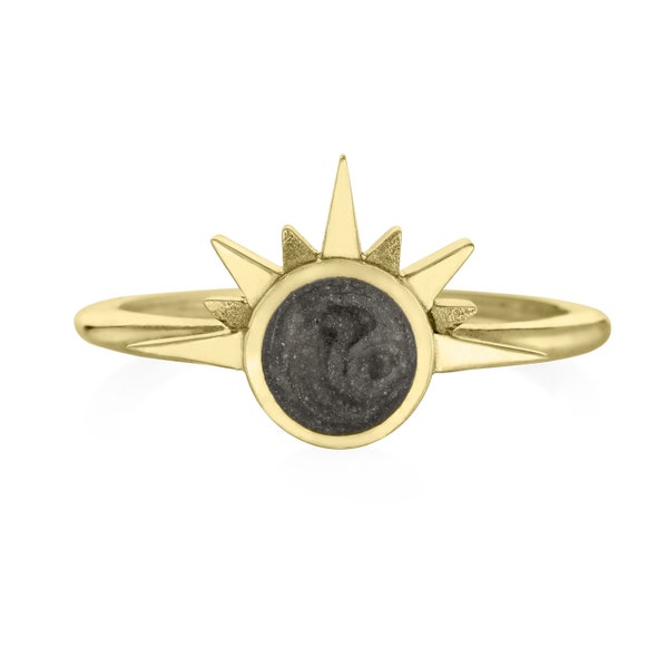 Sunrise Cremation Ring in 14K Gold | Pet Ashes Memorial Jewelry