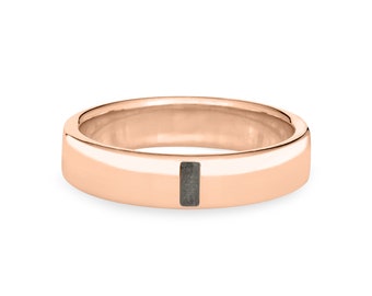 Anillo sencillo de cremación en oro de 14 quilates / Joyería conmemorativa para cenizas de mascotas