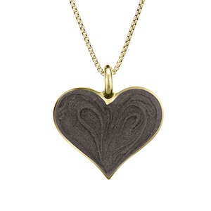 Large Heart Cremation Necklace in 14K Gold | Pet Ashes Memorial Jewelry