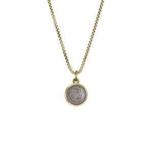 8mm Dome Cremation Necklace in 14K Gold | Pet Ashes Memorial Jewelry