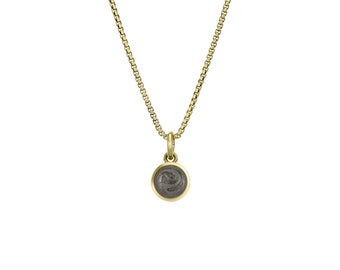 6mm Dome Cremation Necklace in 14K Gold | Pet Ashes Memorial Jewelry