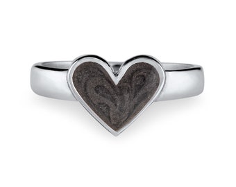 Imprint Heart Cremation Ring in Sterling Silver | Pet Ashes Memorial Jewelry