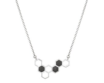 Honeycomb Cremation Necklace in Sterling Silver | Pet Ashes Memorial Jewelry
