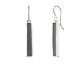 Bar Earrings in Sterling Silver - Pet Ashes Jewelry