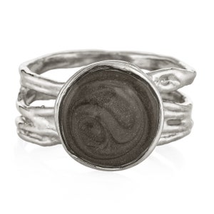 Textured Band Cremation Ring in Sterling Silver Pet Ashes Memorial Jewelry image 1