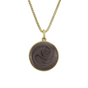 15mm Dome Cremation Necklace in 14K Gold | Pet Ashes Memorial Jewelry
