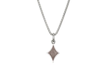 Small Diamond Cremation Necklace in Sterling Silver | Pet Ashes Memorial Jewelry