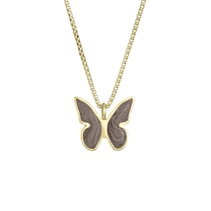Butterfly Cremation Necklace in 14K Gold | Pet Ashes Memorial Jewelry