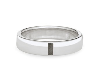 Anillo de cremación de banda simple en plata esterlina / Joyería conmemorativa para cenizas de mascotas