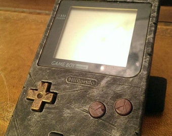 Custom STEAMPUNK / WASTELAND Rustic Gameboy pocket - SILVER .. fan art