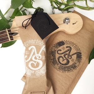 Jupiter gitarrremmen från Native Sons - Vintage-stil vävrem i jordfärger med hampa eller nylon och läder bild 9