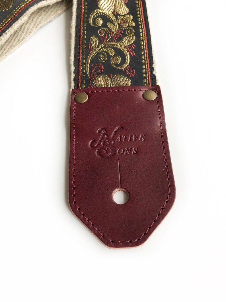 The Aurelia Guitar Strap Cool Guitar Strap, hemp strap, Custom leather, image 5