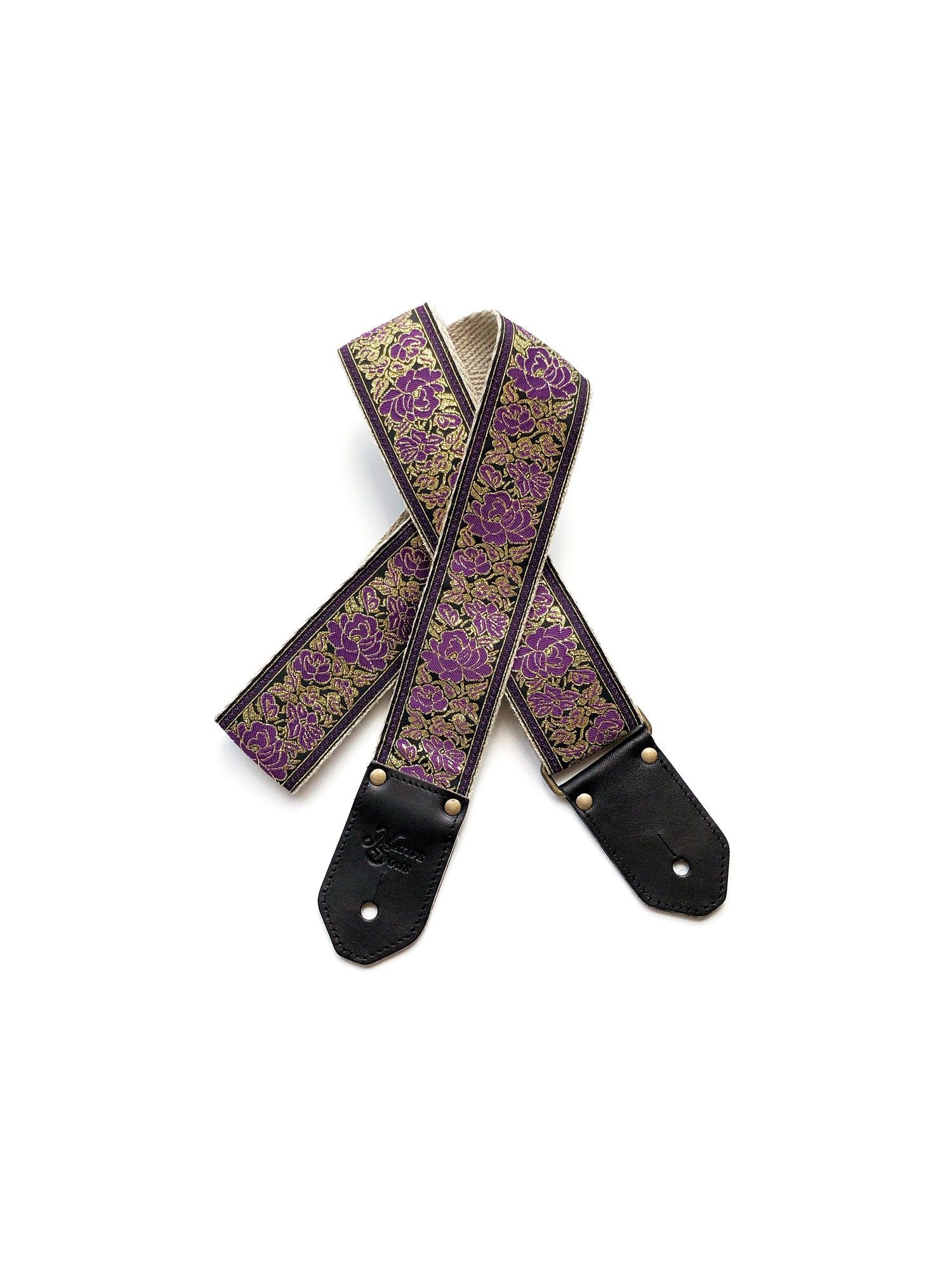 Guitar Belt Strap - Malaga - Purple & Black – Tourance