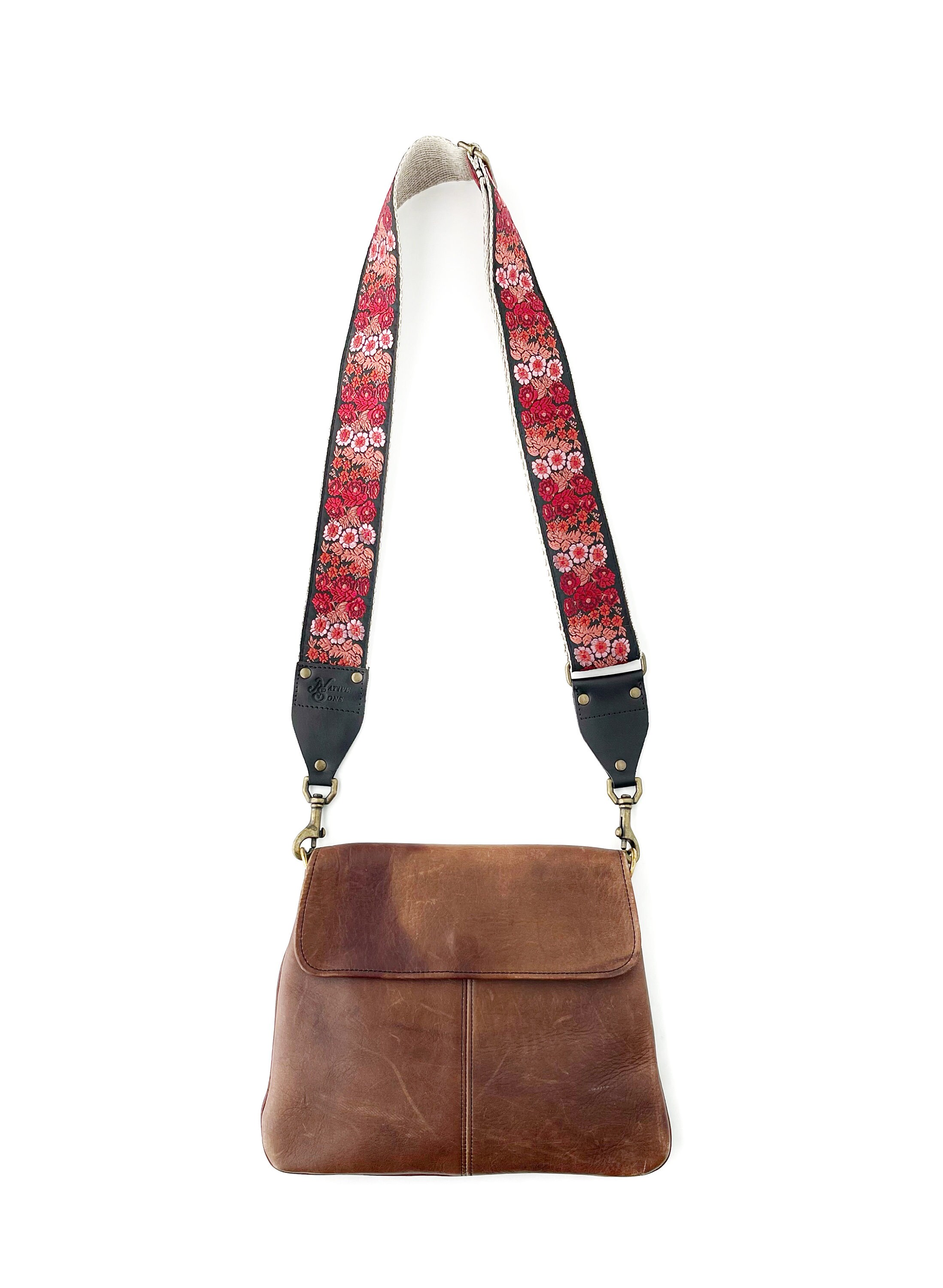 The Harper Guitar Strap Style Bag Strap Red Coral & Pink -  in 2023