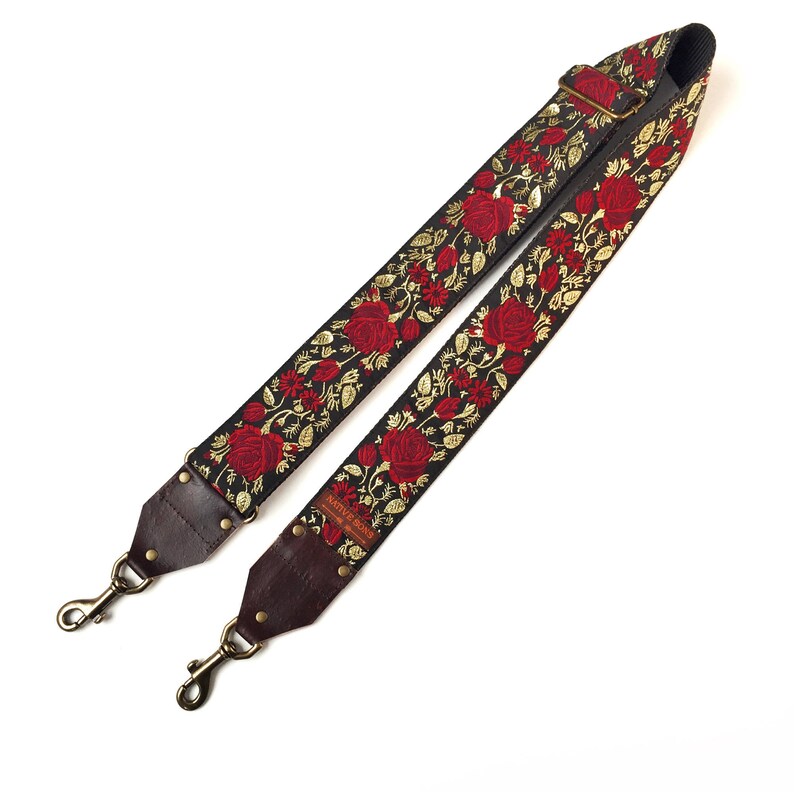 The Billy Guitar Strap Style Bag Strap Unique Metallic Gold Etsy