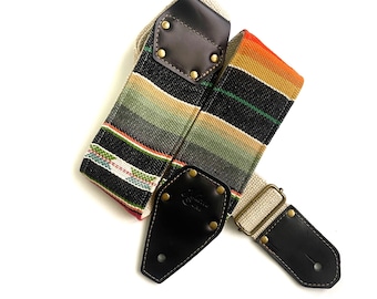 The Desperado in Black 3" High Desert Guitar Strap - By Native Sons