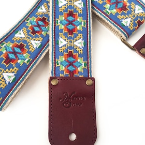 The Lefty Guitar Strap Southwest Style Native Embroidered Design in ...