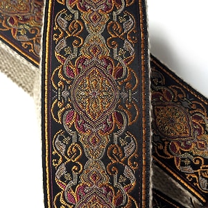 Jupiter gitarrremmen från Native Sons - Vintage-stil vävrem i jordfärger med hampa eller nylon och läder bild 2