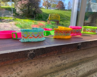 Non Adjustable Neon Tassel Collars