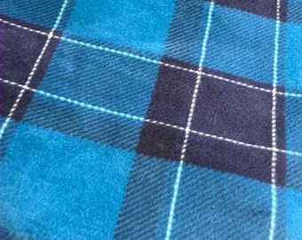 Donkerblauwe geruite fleece pyjama // 2-pijps // 4-pijps // hemd