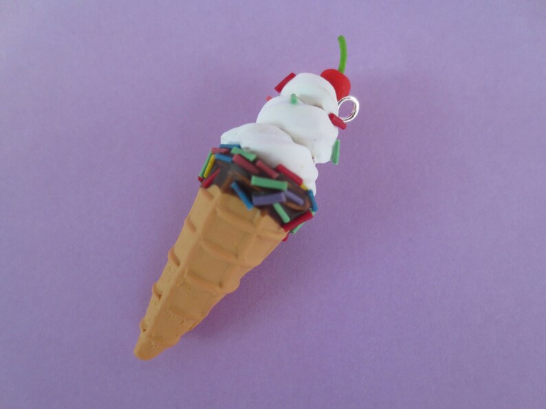 Polymer Clay Vanilla Ice Cream Cone Etsy
