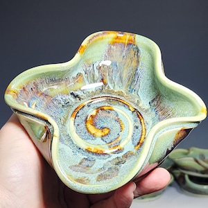 Hand-thrown Pottery Trinket Holder, Ceramic Jewelry Dish, Handmade Ring Dish, Teabag Holder, Catchall Bowl, Earring Holder