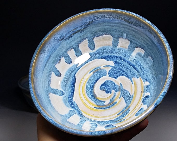 Hand Thrown Set of Two 2 Thrown Pottery Bowls, Ceramic Cereal or Soup