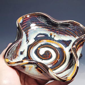 Hand-thrown Pottery Trinket Holder, Ceramic Jewelry Dish, Handmade Ring Dish, Teabag Holder, Catchall Bowl, Earring Holder