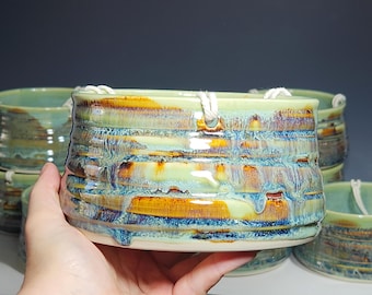 Hand-thrown Pottery Hanging Planter With Or Without Drainage