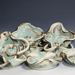 Hand-thrown Pottery Trinket Holder, Ceramic Jewelry Dish, Handmade Ring Dish, Teabag Holder, Catchall Bowl, Earring Holder