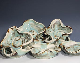 Hand-thrown Pottery Trinket Holder, Ceramic Jewelry Dish, Handmade Ring Dish, Teabag Holder, Catchall Bowl, Earring Holder