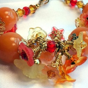 Lustige Herbst Highlights Floral Fransen / Bettelarmband