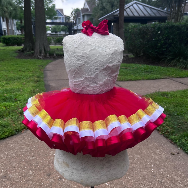 Elmo Ribbon Pattern Elmo Colors 3 Layers Ribbon Trimmed Tutu With Free Matching Bow - Etsy