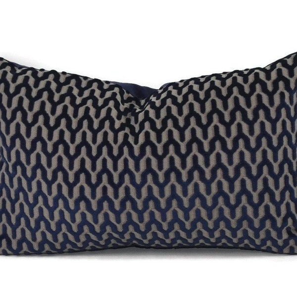 Blue Chevron Pillow Etsy