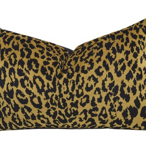 Gold & Black Cheetah Velvet Throw Pillow Cover, 12x20, Boho Pillow Cover, Morocco gold velvet pillow, modern gold velvet animal pillow cover