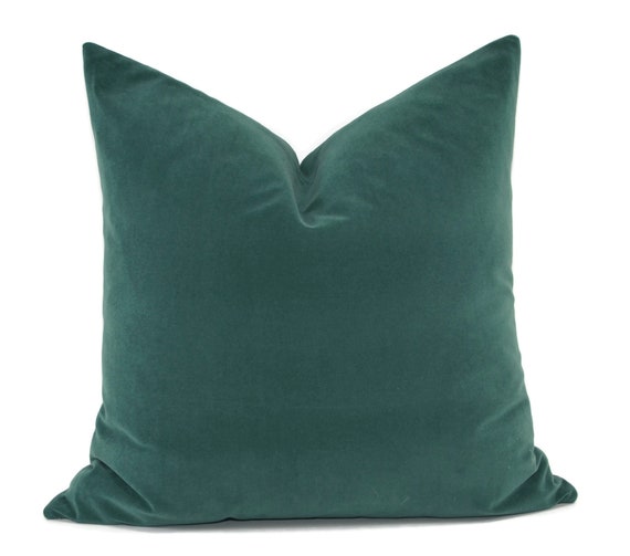 Forest green velvet throw pillow sale