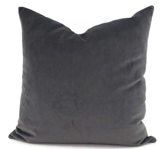 dark gray velvet pillows