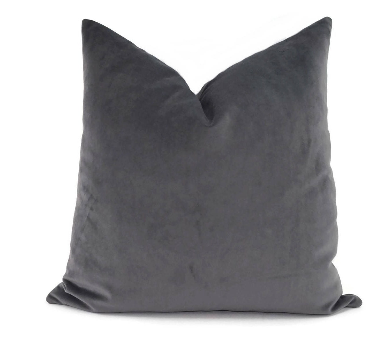 Gray Velvet Pillow Cover Sueded Gray Velvet Pillow Cover Etsy