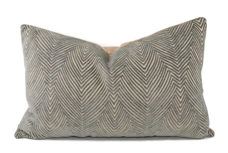 Throw Pillows Gray Chenille Throw Pillow Gray and Tan Pillow Etsy