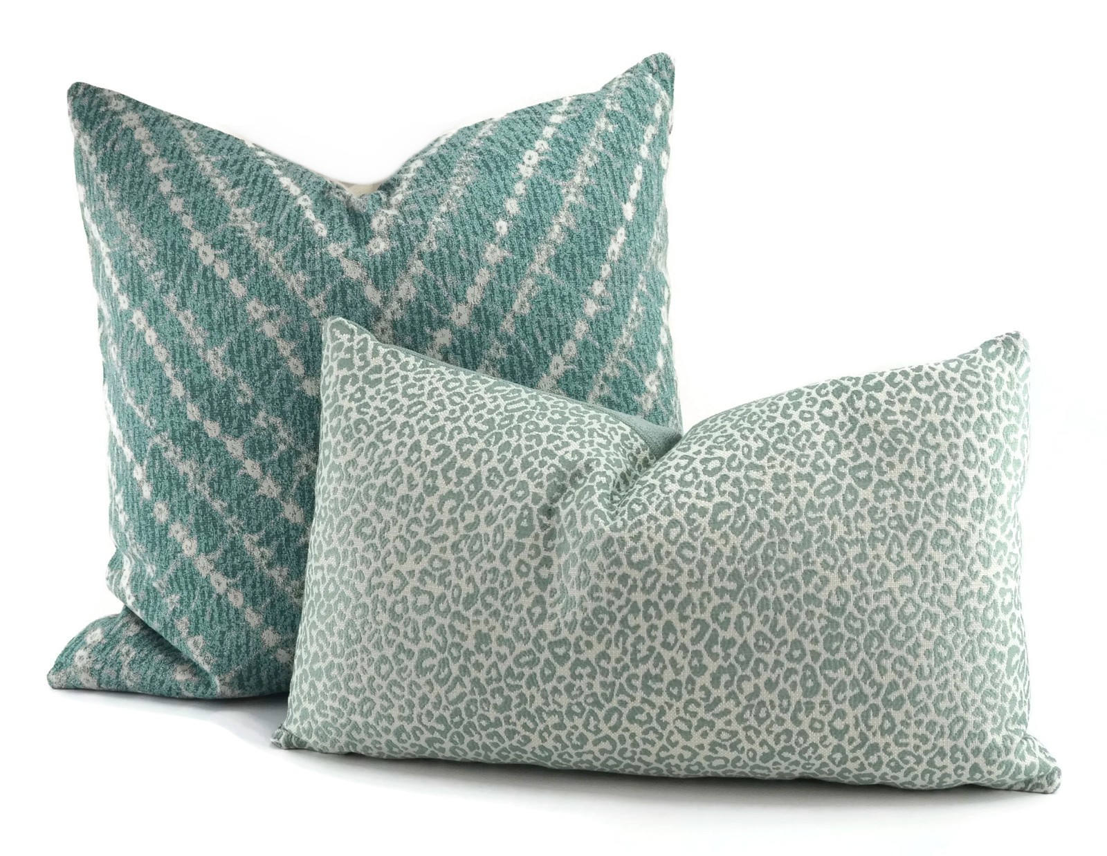 Aqua Blue & White Cheetah Print Pillow Cover 10x20 Mini Etsy