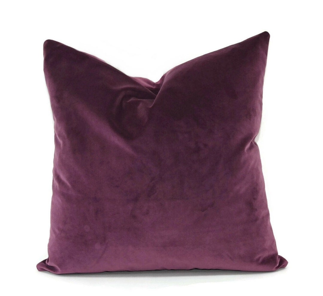 Purple Velvet Throw Pillow Cover Amethyst Purple Pillow Etsy