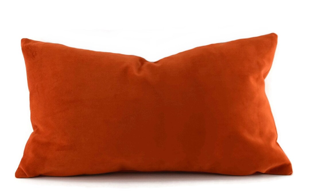 Burnt Orange Sueded Throw Pillow Cover, MULTIPLE SIZES, Burnt Orange
