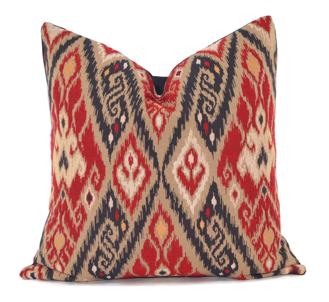 Tribal Throw Pillows, Boho Pillows, Throw Pillow Covers, Red Blue Pillows, Throw Pillow, Red